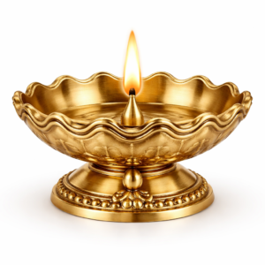 Divine Wave Brass Pooja Diya