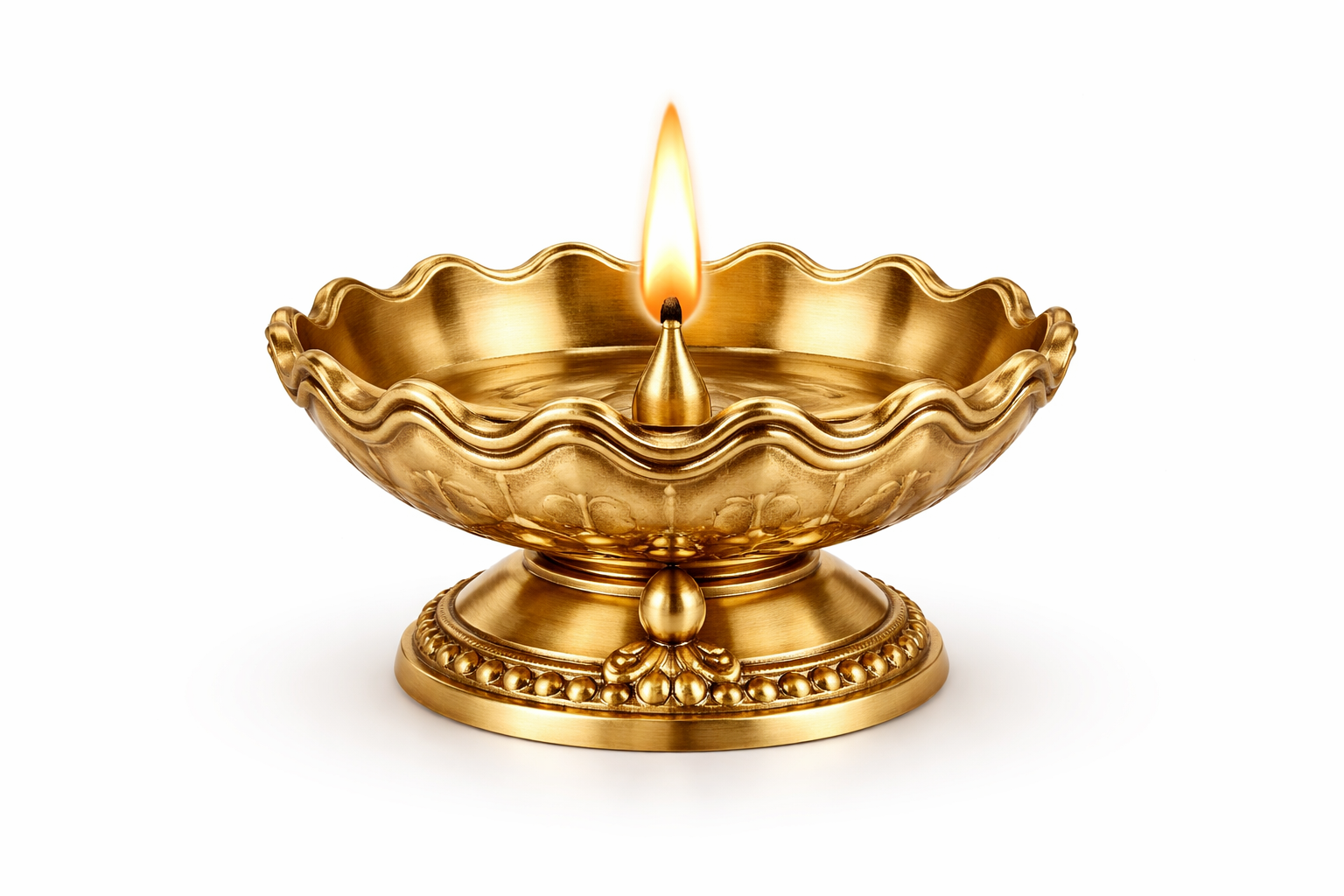 Divine Wave Brass Pooja Diya