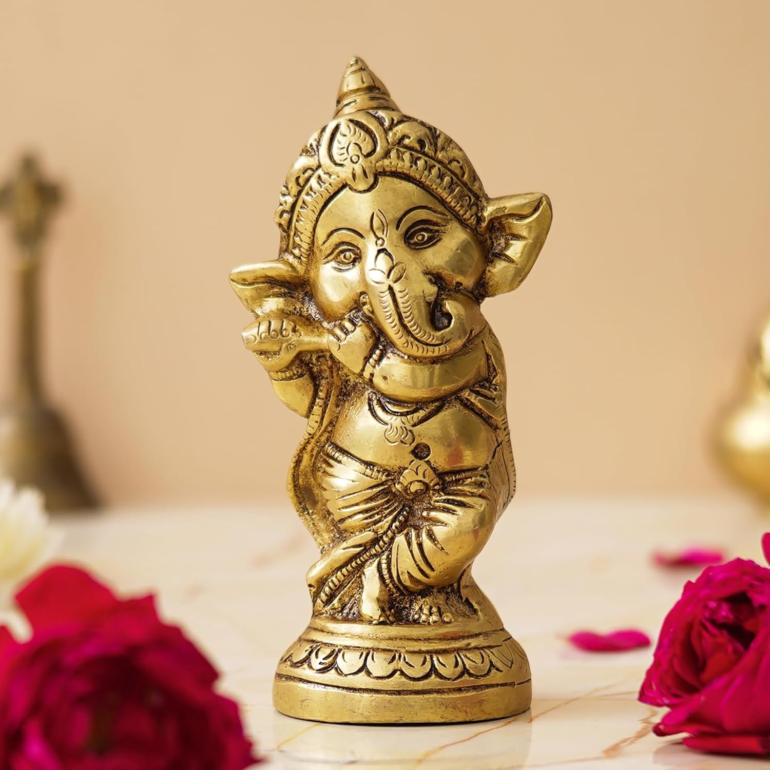 Vedentya Handcrafted Brass Ganesha Idol
