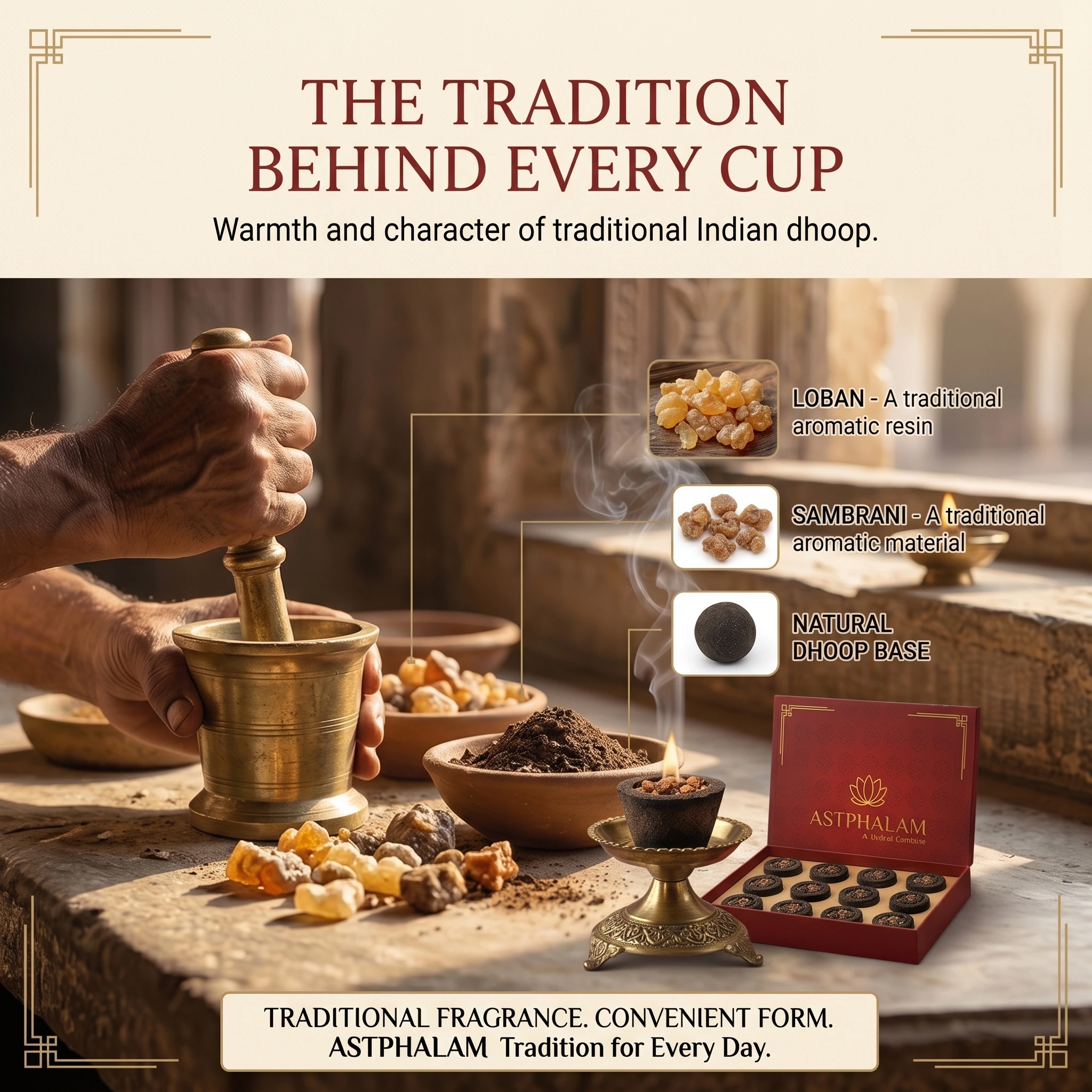 Astphalam Loban Sambrani Cup | Long-Lasting Dhoop Cups for Positive Energy