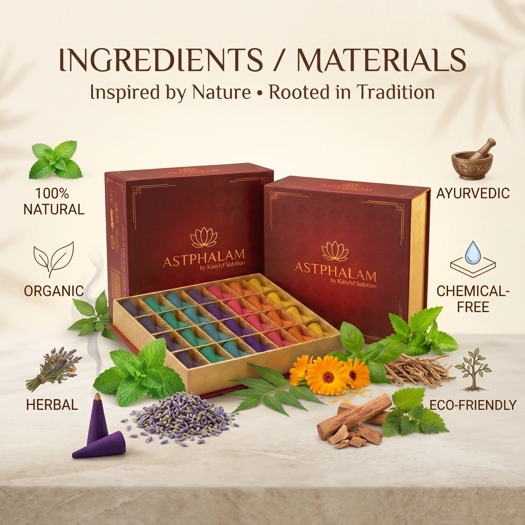 ASTPHALAM Cone Dhoop Batti A Colour for Every Mood. A Fragrance for Every Day.