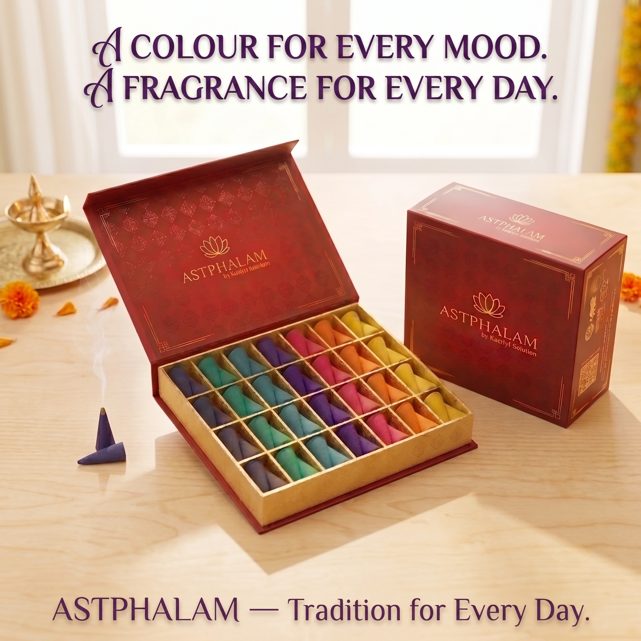 ASTPHALAM Cone Dhoop Batti A Colour for Every Mood. A Fragrance for Every Day.